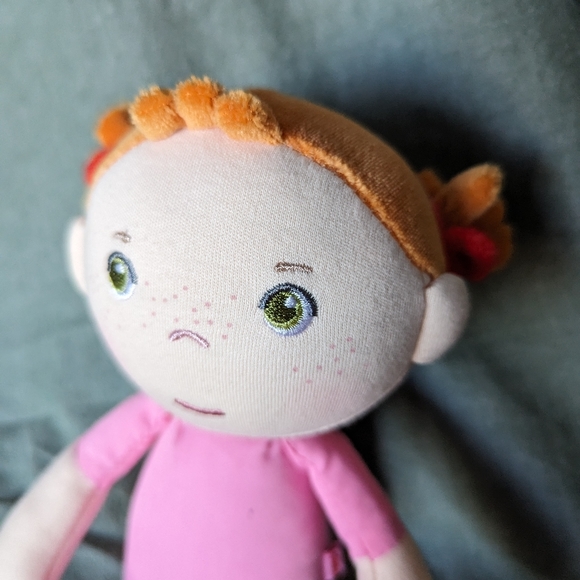 Haba Snug Up Roya Doll Red Head Freckles Rag Cloth Light Skin green eye Girl 11" - Picture 12 of 14